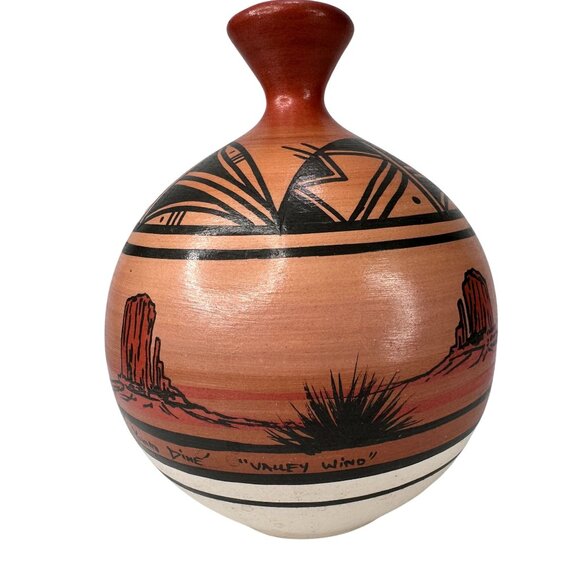 Curtis‎ Yanito Dine Nizhoni Navajo Pottery Valley Wind Authentic Signed Handmade - Picture 5 of 13